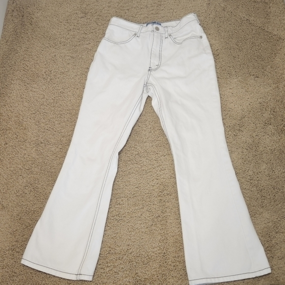 Chloe Sevigny Opening Ceremony White Jeans Black Threading Size 2 Boot Flare